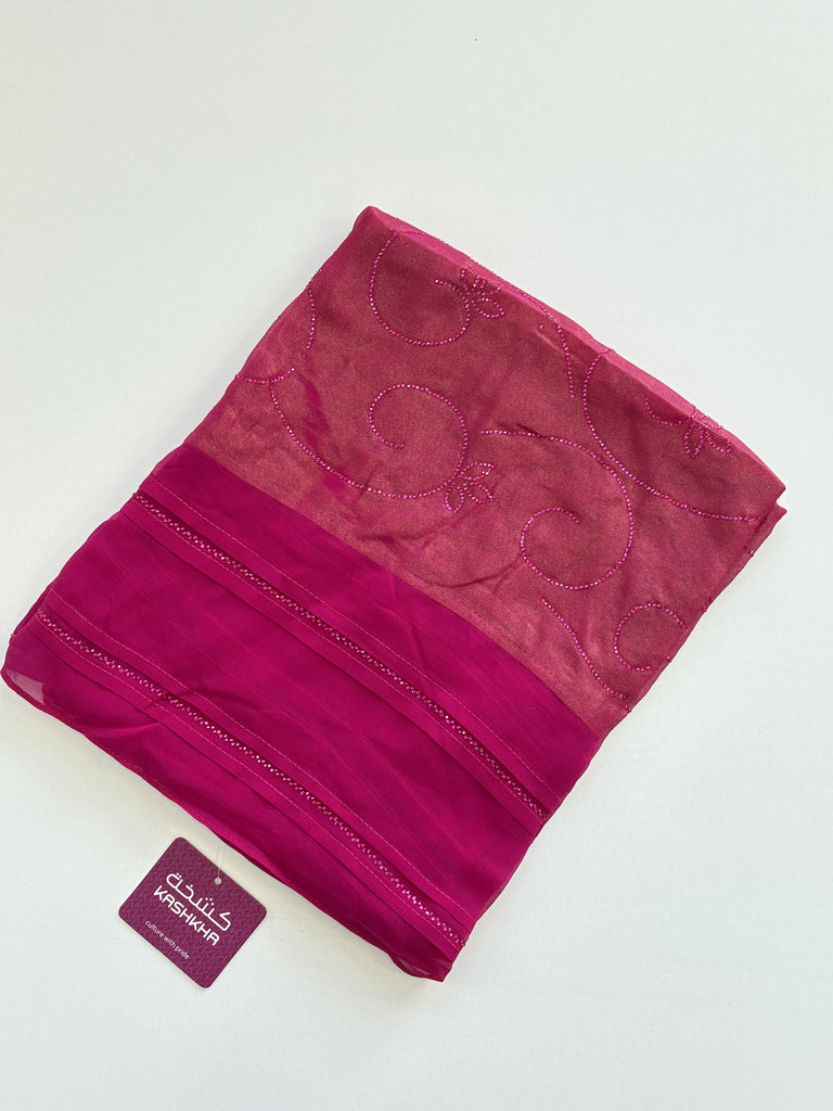 Khashkha Shimmering Swirls Diamante Long Chiffon Hijab