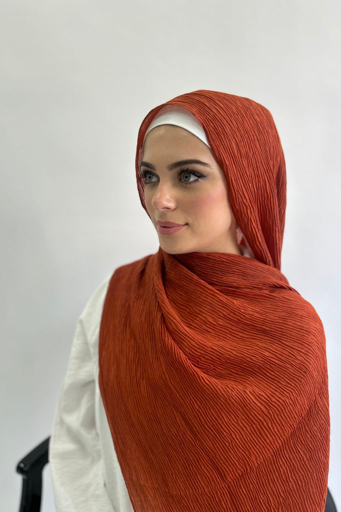 Creased Viscose/Cotton Blend Hijab