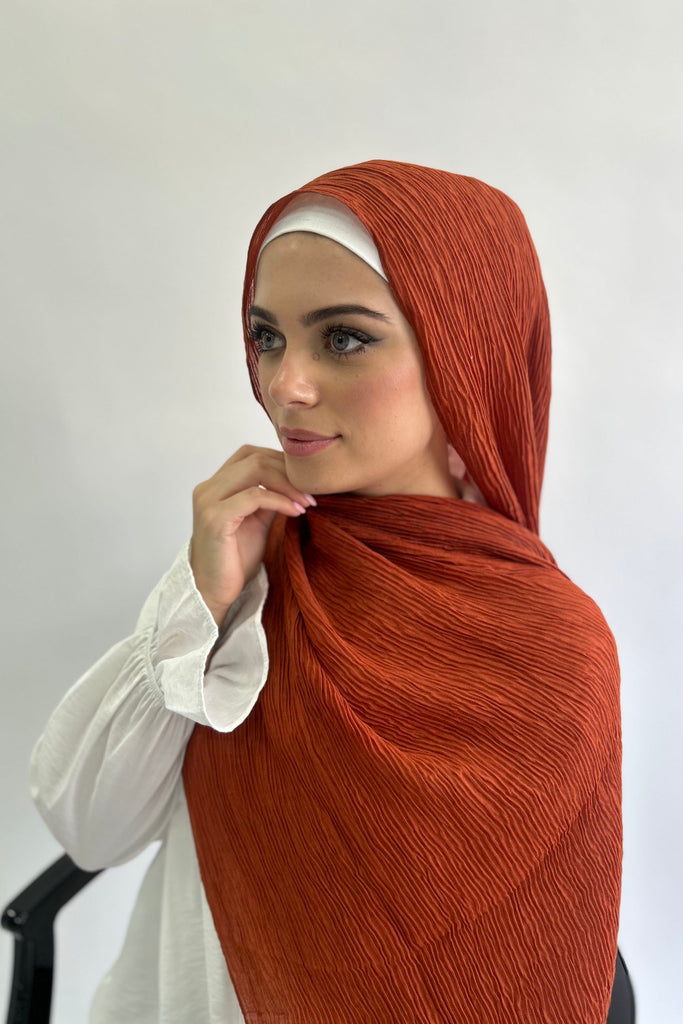 Creased Viscose/Cotton Blend Hijab