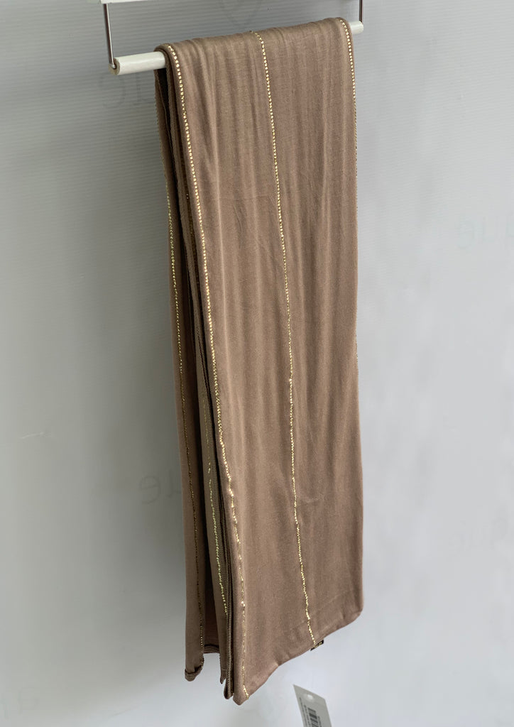 Stripe Diamante Cotton Blend Jersey Hijab