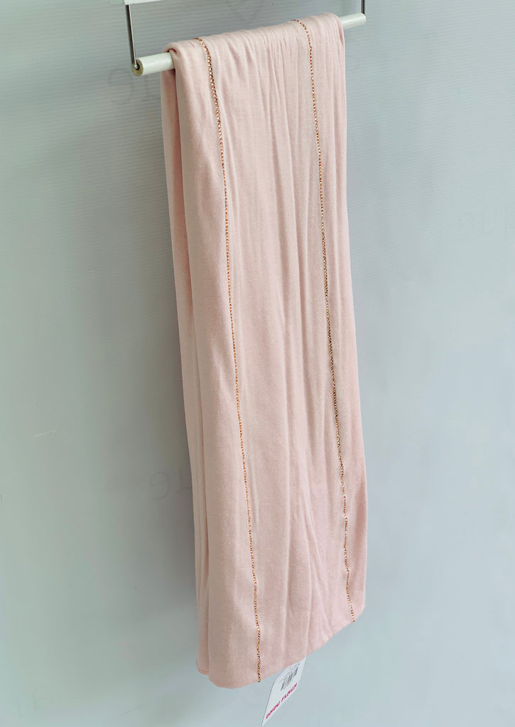 Stripe Diamante Cotton Blend Jersey Hijab