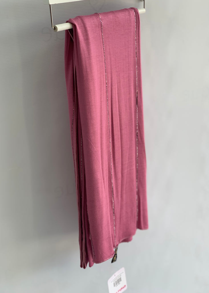 Stripe Diamante Cotton Blend Jersey Hijab