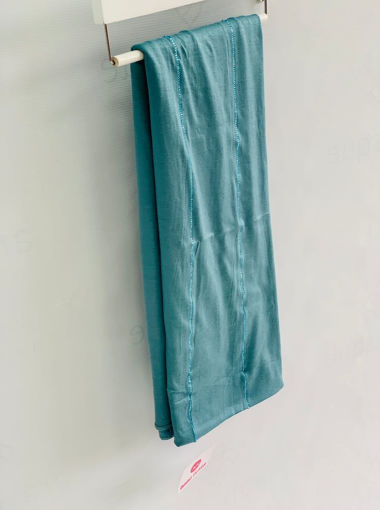 Stripe Diamante Cotton Blend Jersey Hijab