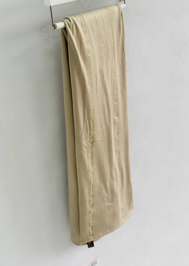 Stripe Diamante Cotton Blend Jersey Hijab