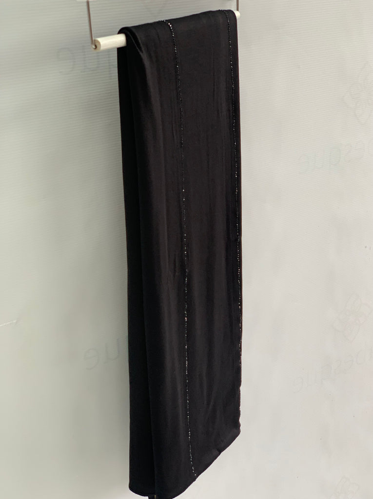 Stripe Diamante Cotton Blend Jersey Hijab