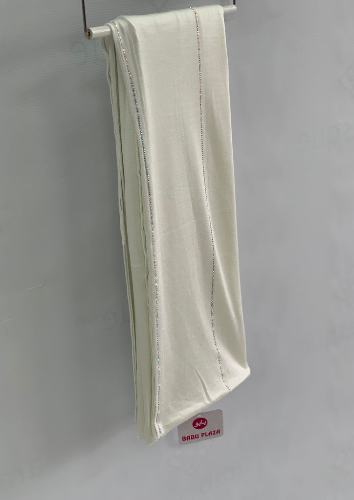 Stripe Diamante Cotton Blend Jersey Hijab