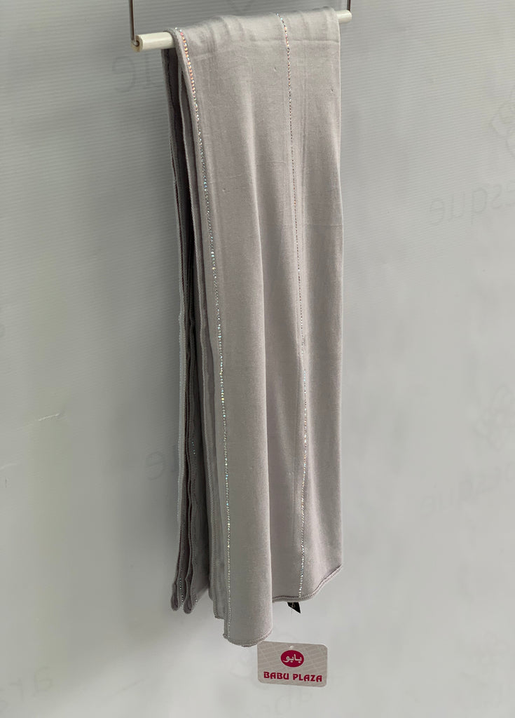 Stripe Diamante Cotton Blend Jersey Hijab