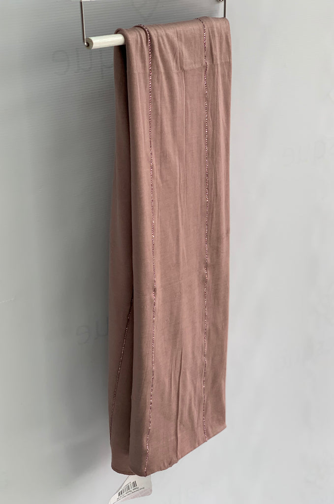 Stripe Diamante Cotton Blend Jersey Hijab