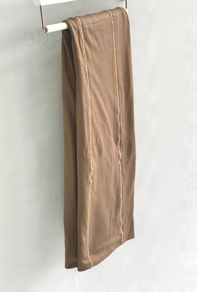 Stripe Diamante Cotton Blend Jersey Hijab