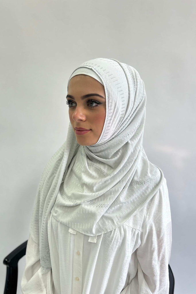 All-in-one Stripe Diamante Work Jersey Kashkha hijab