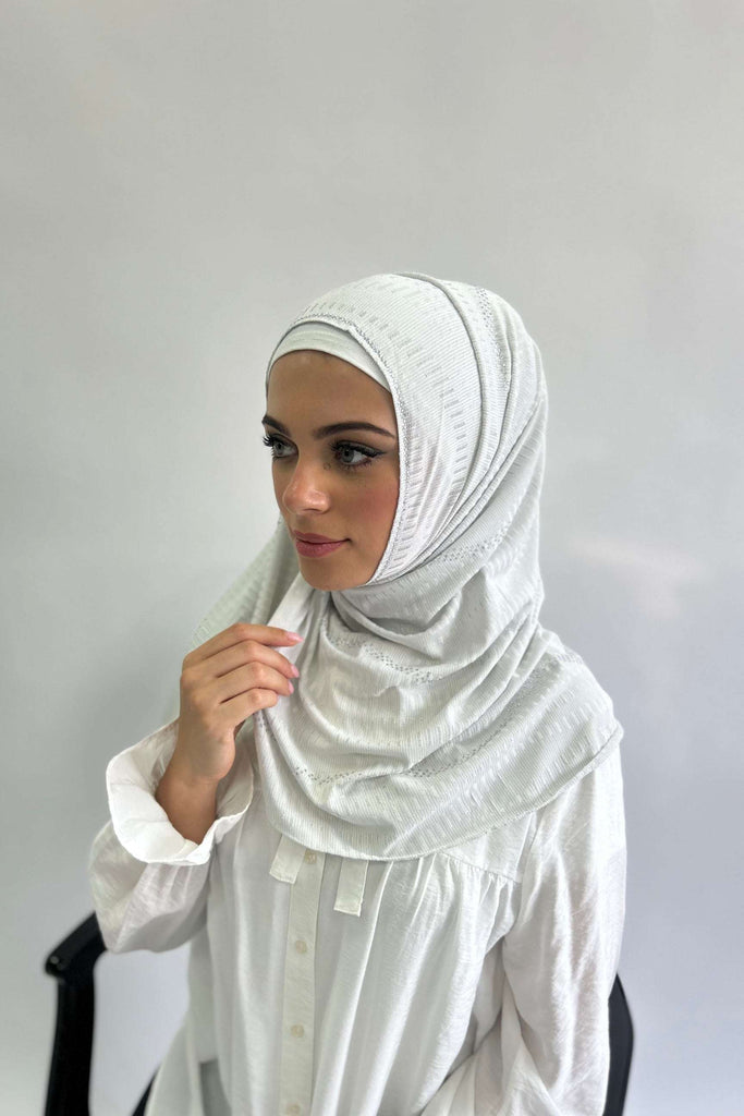 All-in-one Stripe Diamante Work Jersey Kashkha hijab