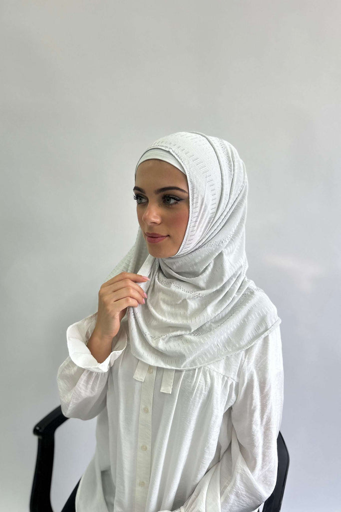 All-in-one Stripe Diamante Work Jersey Kashkha hijab