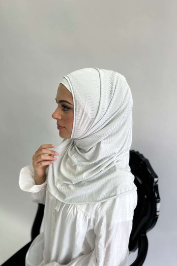 All-in-one Stripe Diamante Work Jersey Kashkha hijab