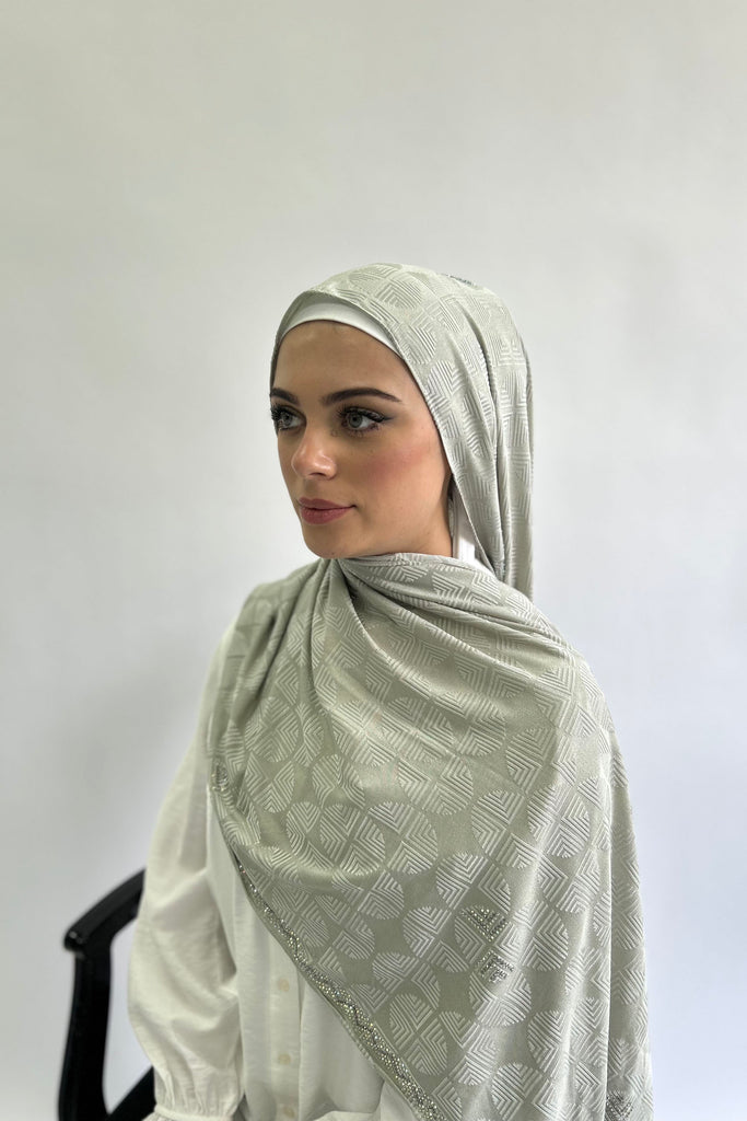 Chally Diamante Jersey Hijab Pattern 6