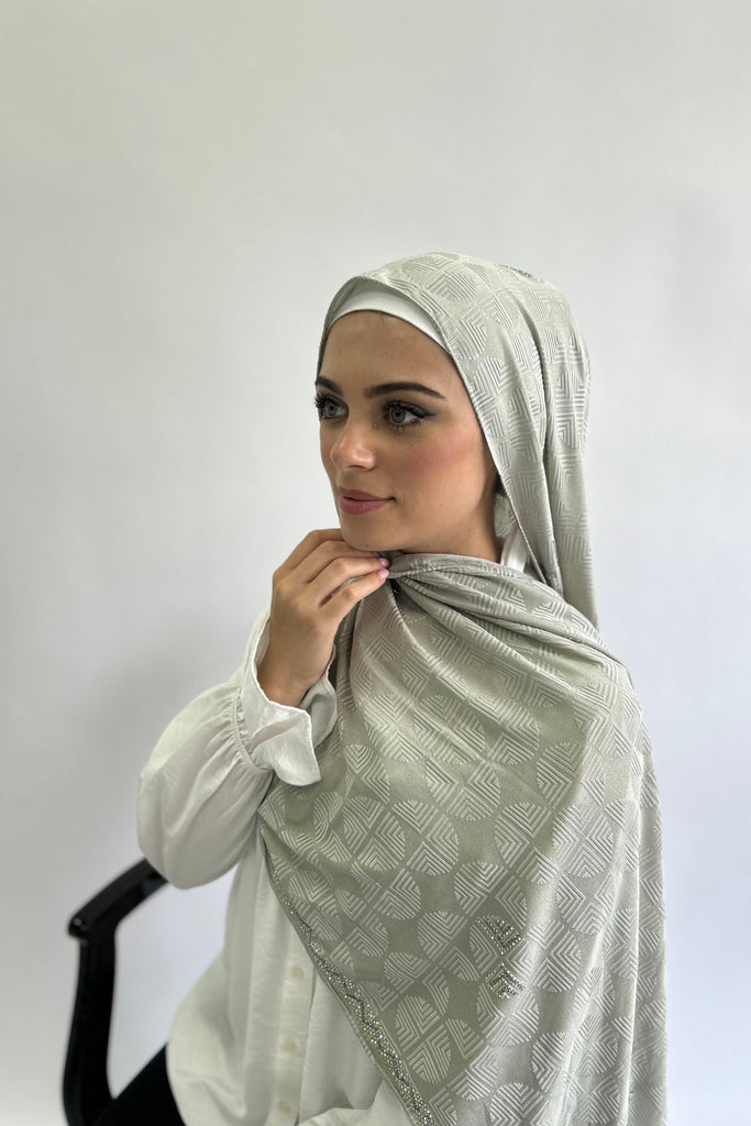 Chally Diamante Jersey Hijab Pattern 6