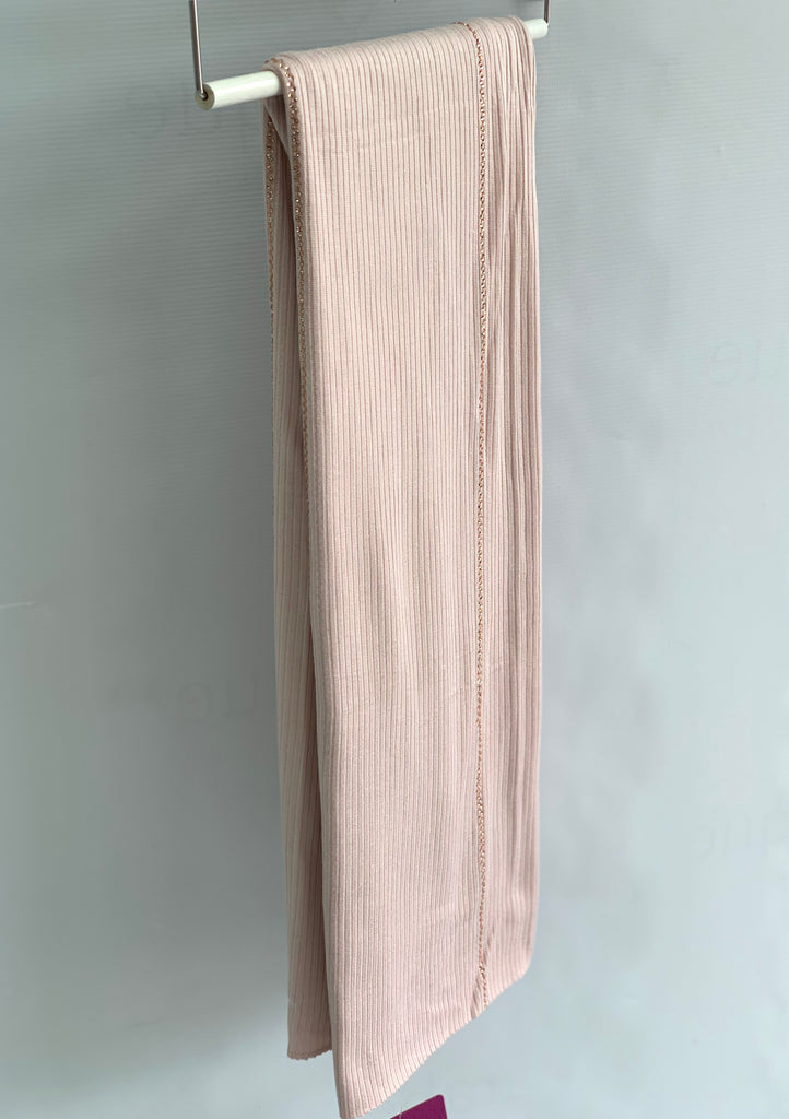 Kashkha Ribbed Stripe Stone Work Jersey Hijab