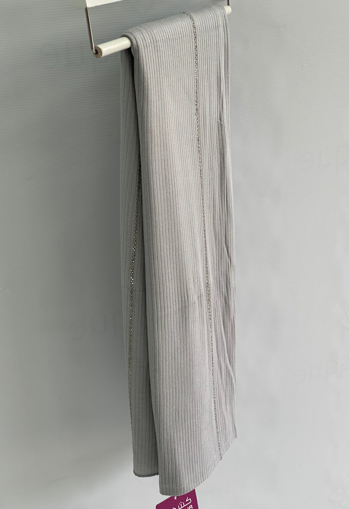 Kashkha Ribbed Stripe Stone Work Jersey Hijab