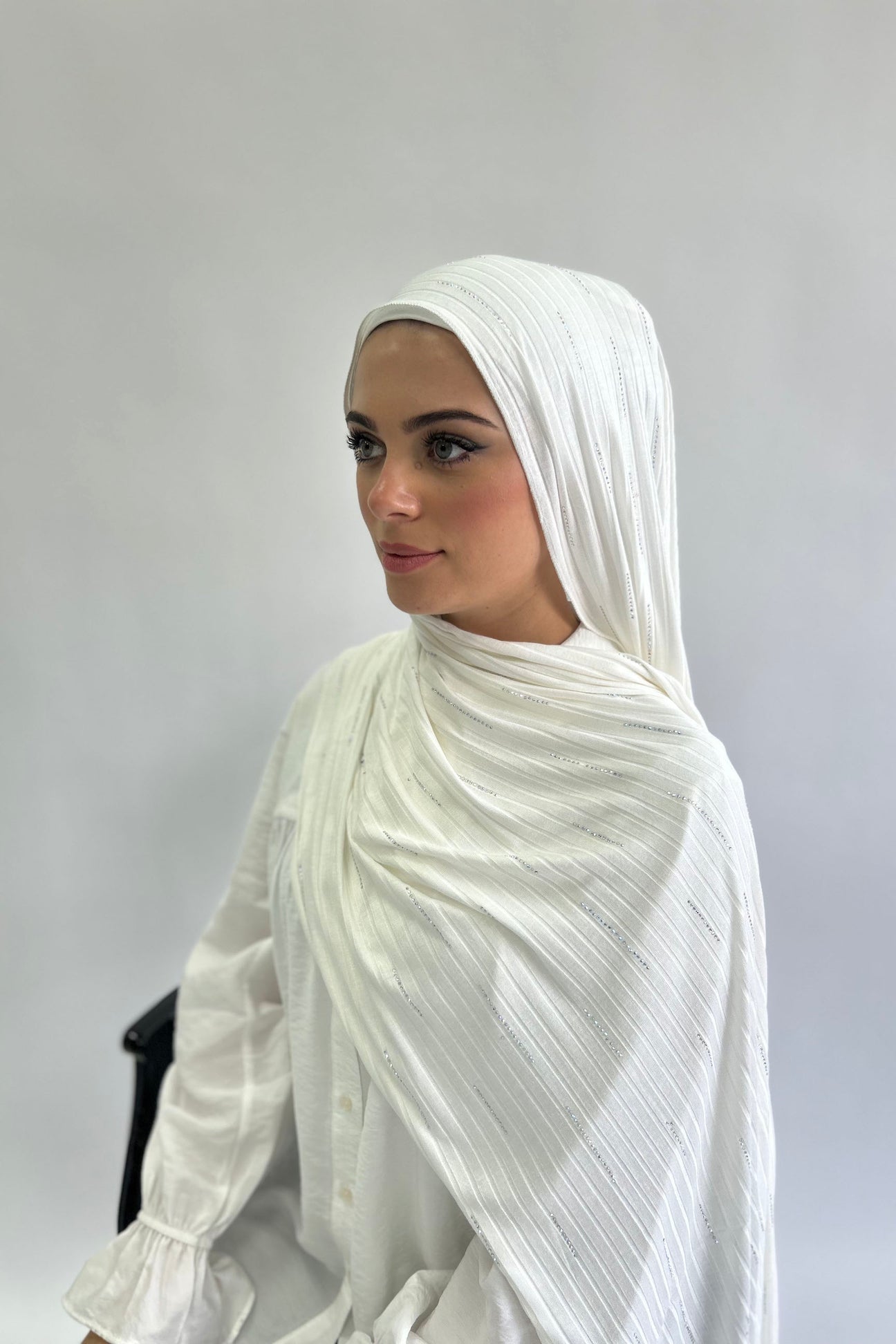 Kashkha Ribbed Stone work Jersey  Hijab