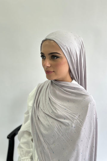 Spotted Diamante Cotton Blend Jersey Hijab