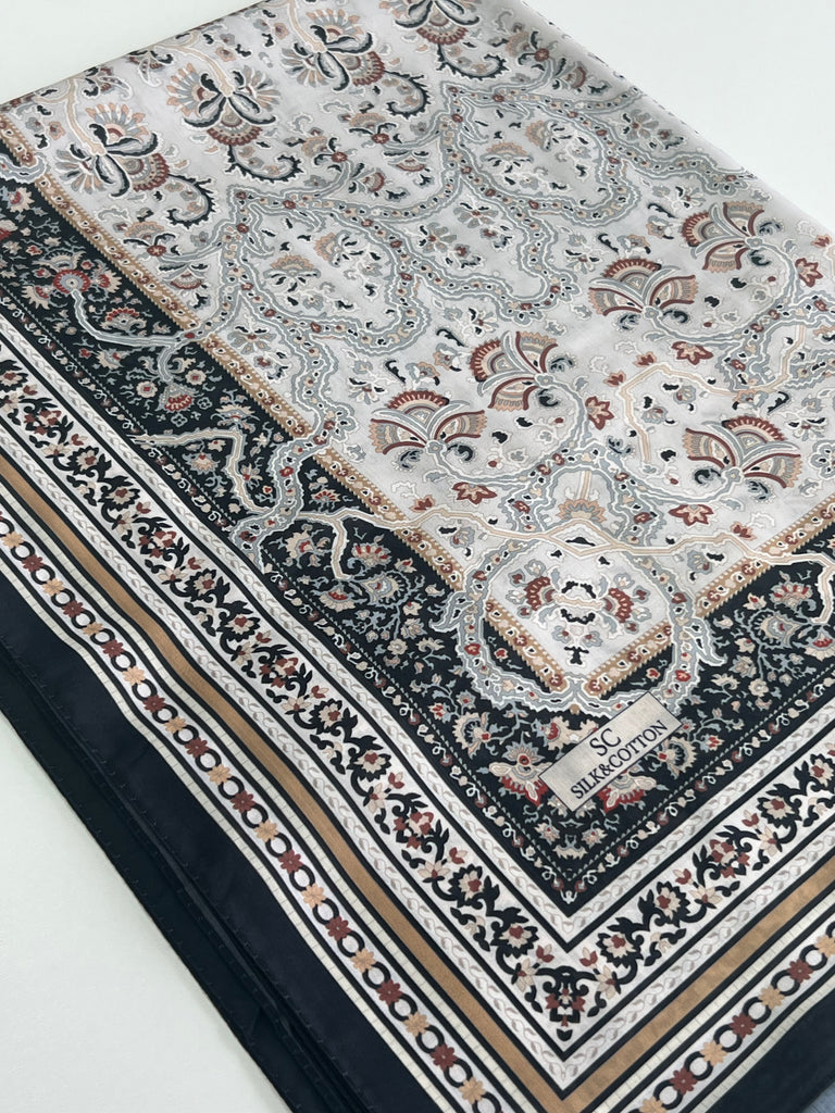 Premium Karaca Floral Vines And Rosettes Long Hijab