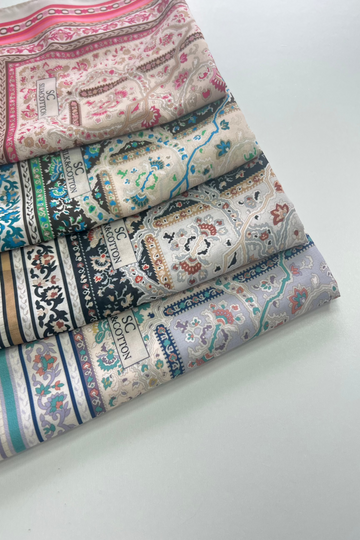 Premium Karaca Floral Vines And Rosettes Long Hijab