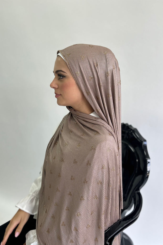 Ribbed Jersey Stone Work Hijab