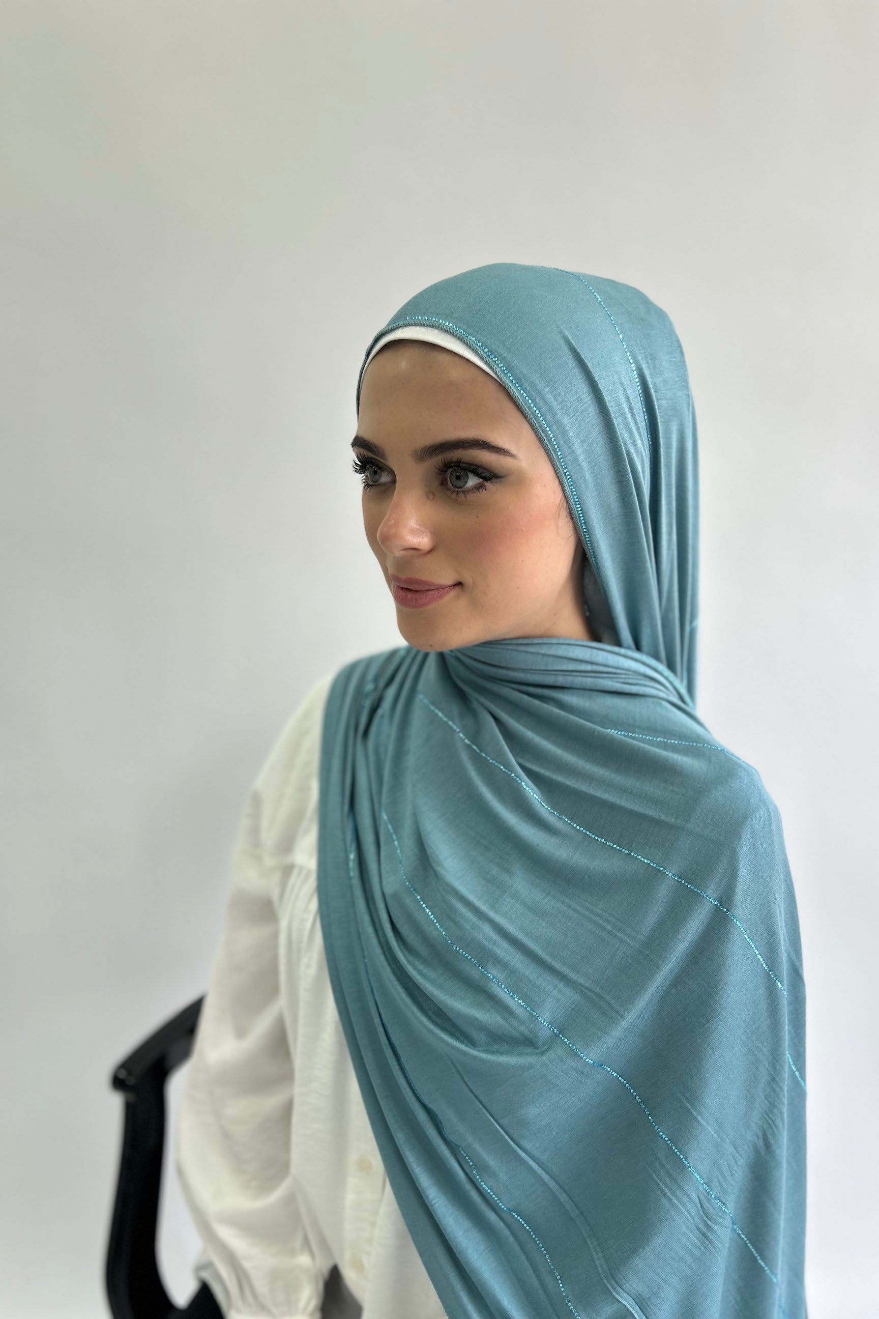 Sciarpa Hijab In Jersey Spesso - Super Elastica E Morbida Per Tutte Le Stagioni - Foto 11