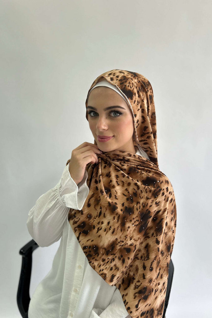 Sharif Luxury Print Diamante Chiffon Long Hijab- 7 Patterns