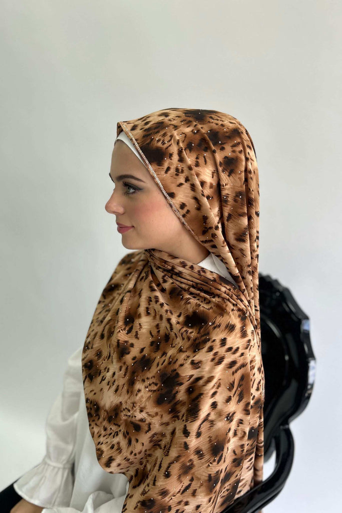 Sharif Luxury Print Diamante Chiffon Long Hijab- 7 Patterns