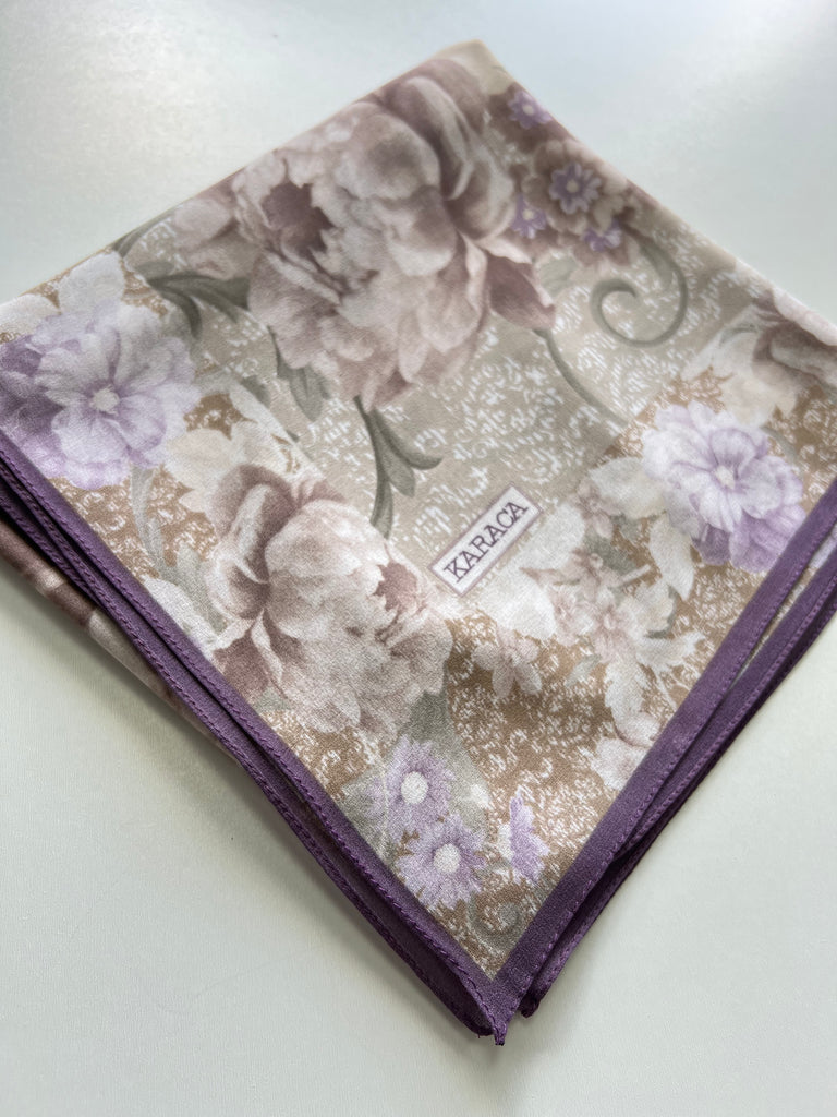 Premium Karaca Vintage Garden 110cm Crepe Square Hijab