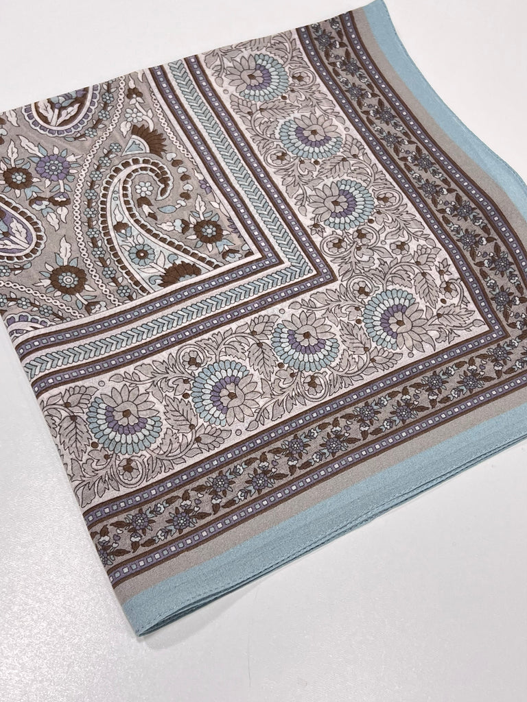 Premium Karaca Paisley Flower 120cm Crepe Square Hijab