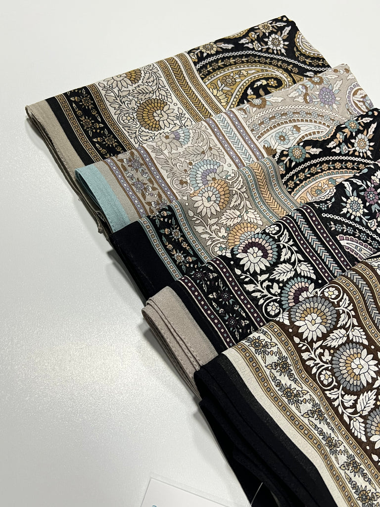 Premium Karaca Paisley Flower 120cm Crepe Square Hijab