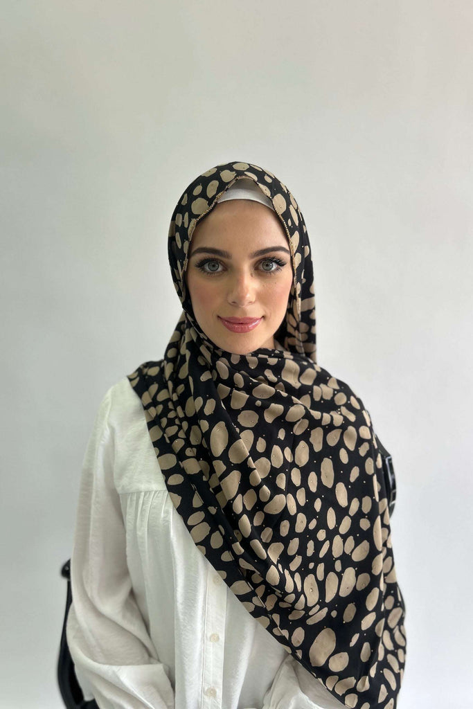 Sharif Luxury Print Diamante Chiffon Long Hijab- 7 Patterns