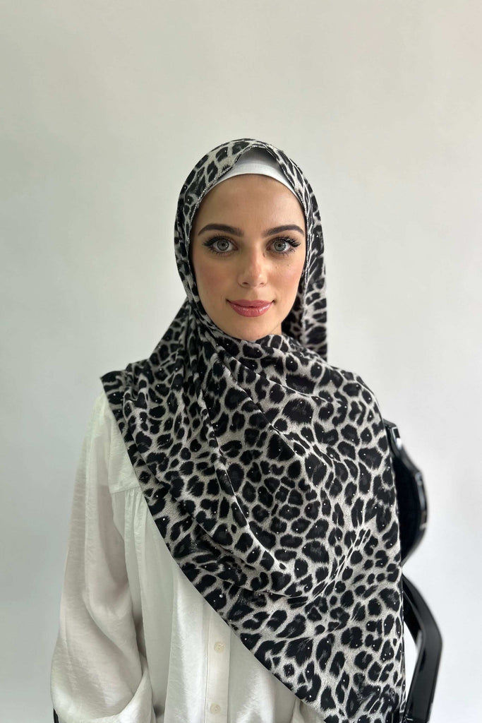 Sharif Luxury Print Diamante Chiffon Long Hijab- 7 Patterns