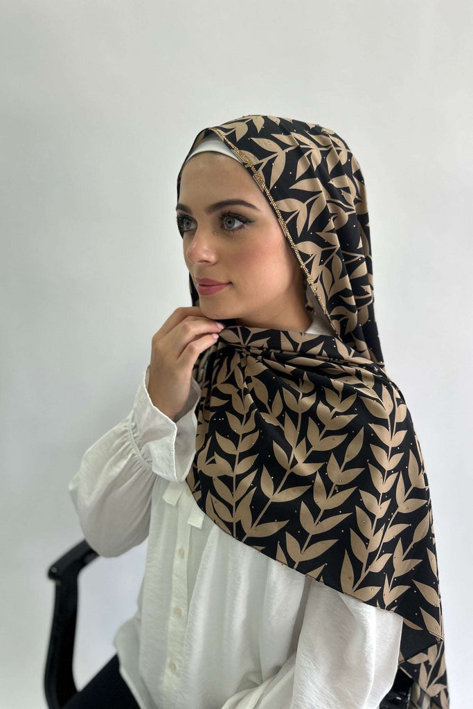 Sharif Luxury Print Diamante Chiffon Long Hijab- 7 Patterns
