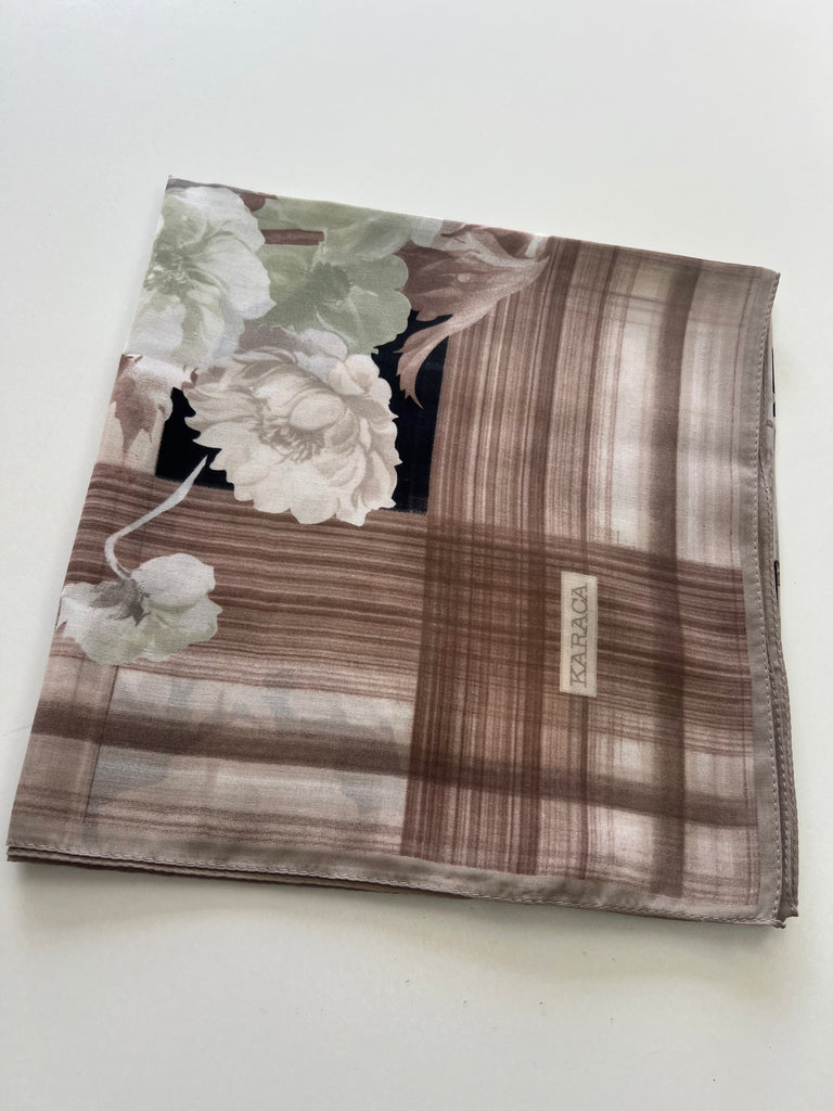Premium Karaca 120cm Crepe Square hijab Vintage Bloom
