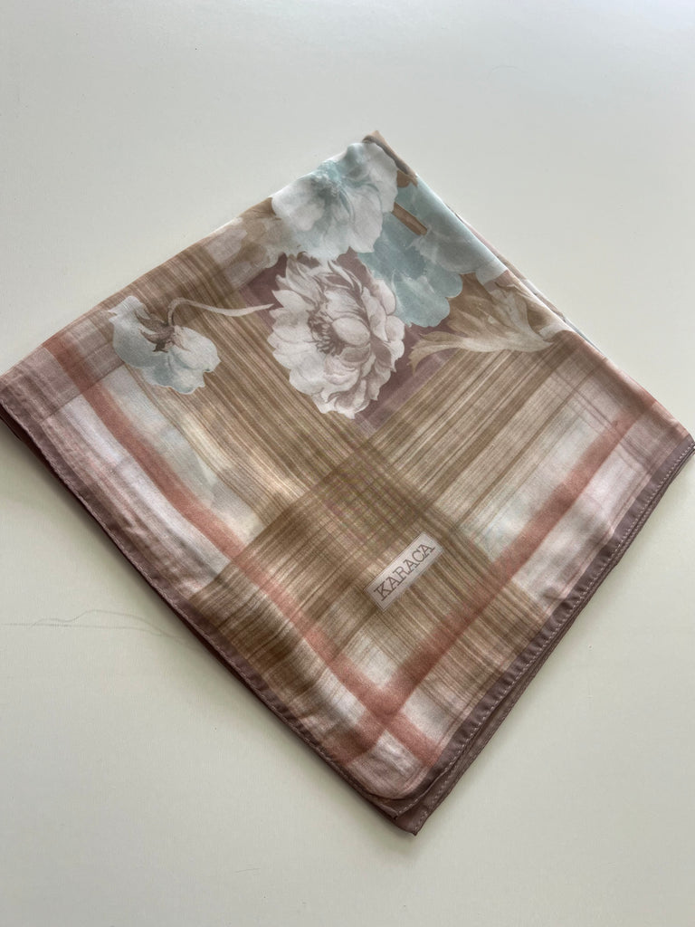 Premium Karaca 120cm Crepe Square hijab Vintage Bloom