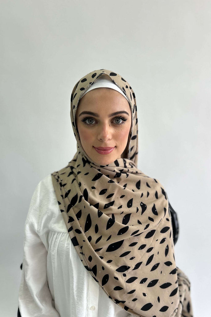 Sharif Luxury Print Diamante Chiffon Long Hijab- 7 Patterns