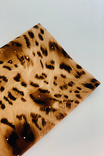 Cheetah Print Spotted Diamante Chiffon Hijab