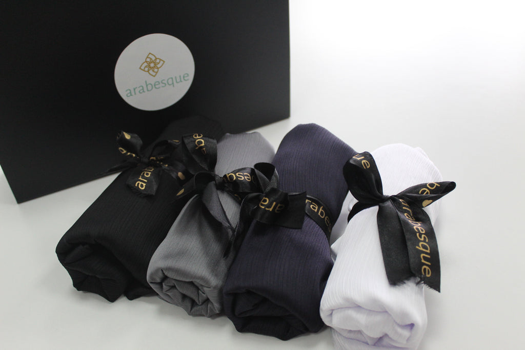 Premium Plain Silk Chiffon Hijab Gift Set (4b) - Uniform