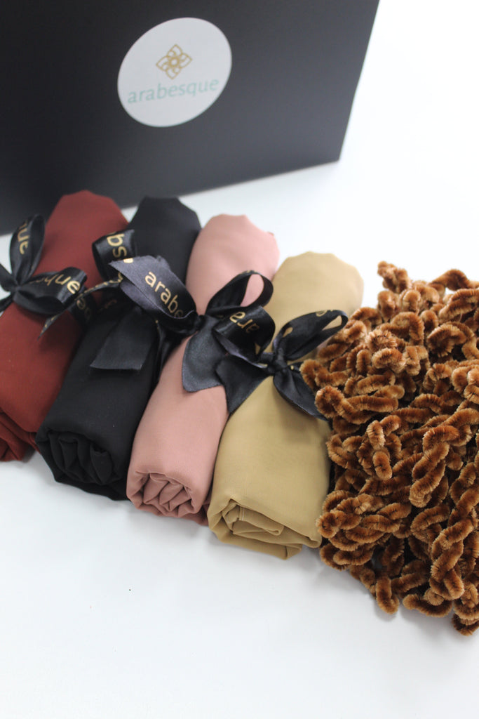 Premium Karaca Nano Crepe Hijab Gift Set (9a) - Autumn