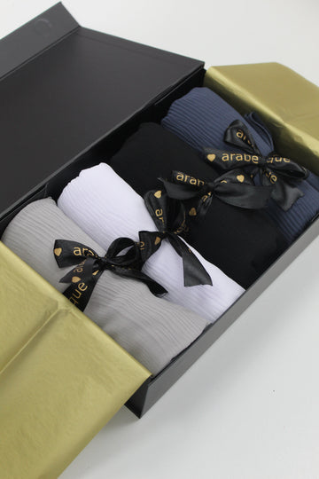 Premium Plain Crinkle Georgette/Chiffon Hijab Gift Set (6a) - Uniform