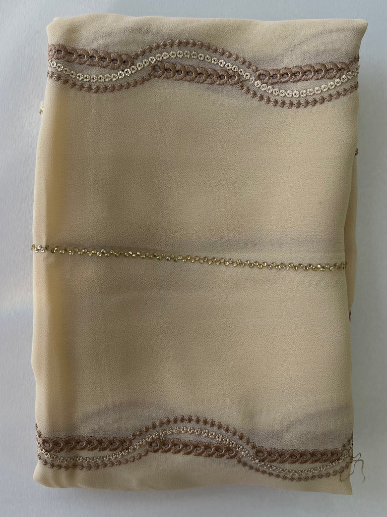 Kashkha Wave Embroidered Chiffon Long Hijab