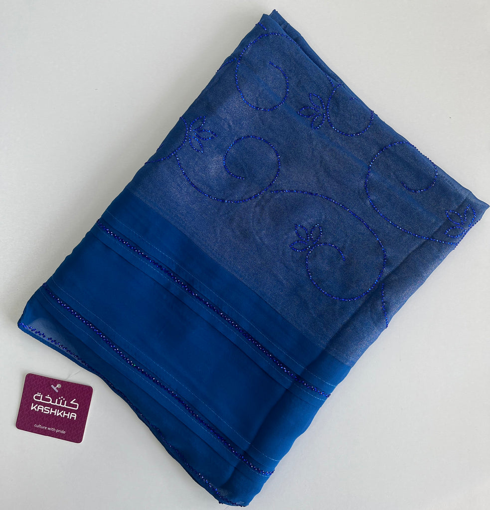 Khashkha Shimmering Swirls Diamante Long Chiffon Hijab