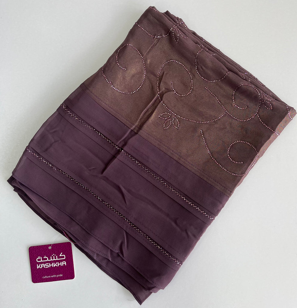 Khashkha Shimmering Swirls Diamante Long Chiffon Hijab