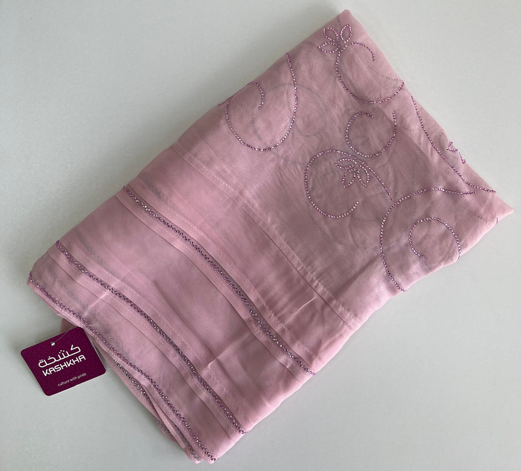 Khashkha Shimmering Swirls Diamante Long Chiffon Hijab