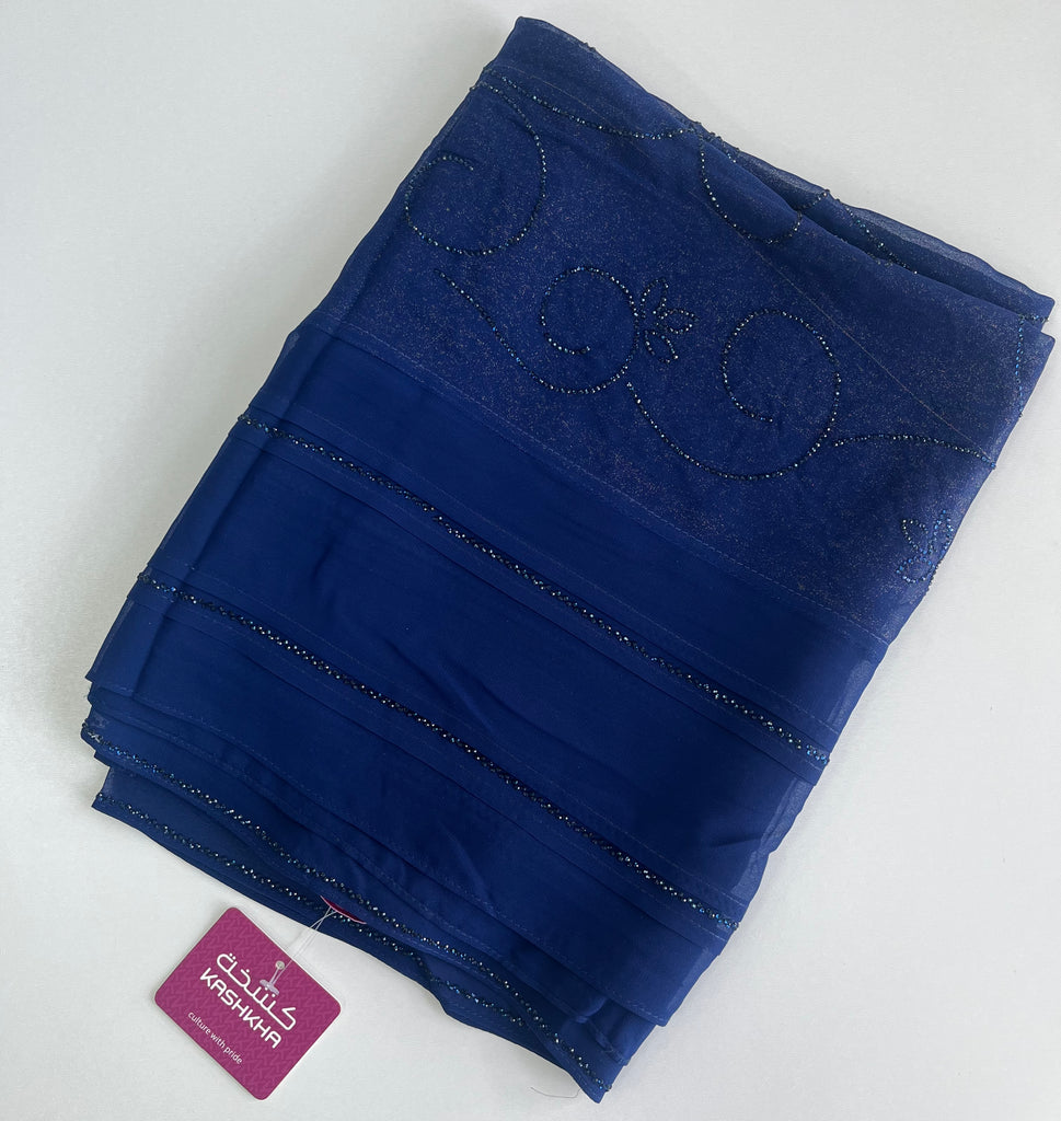 Khashkha Shimmering Swirls Diamante Long Chiffon Hijab