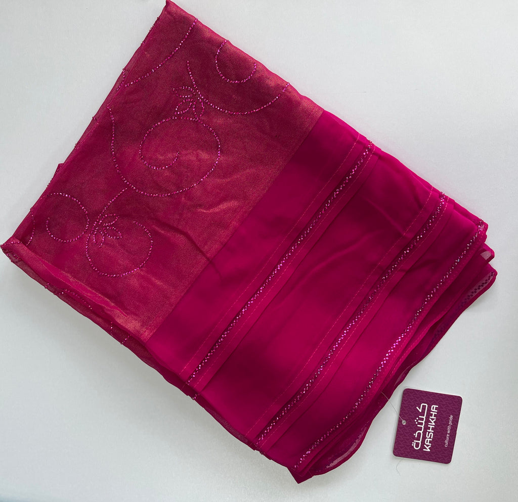 Khashkha Shimmering Swirls Diamante Long Chiffon Hijab