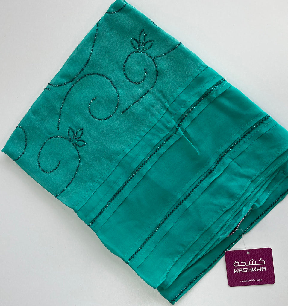 Khashkha Shimmering Swirls Diamante Long Chiffon Hijab