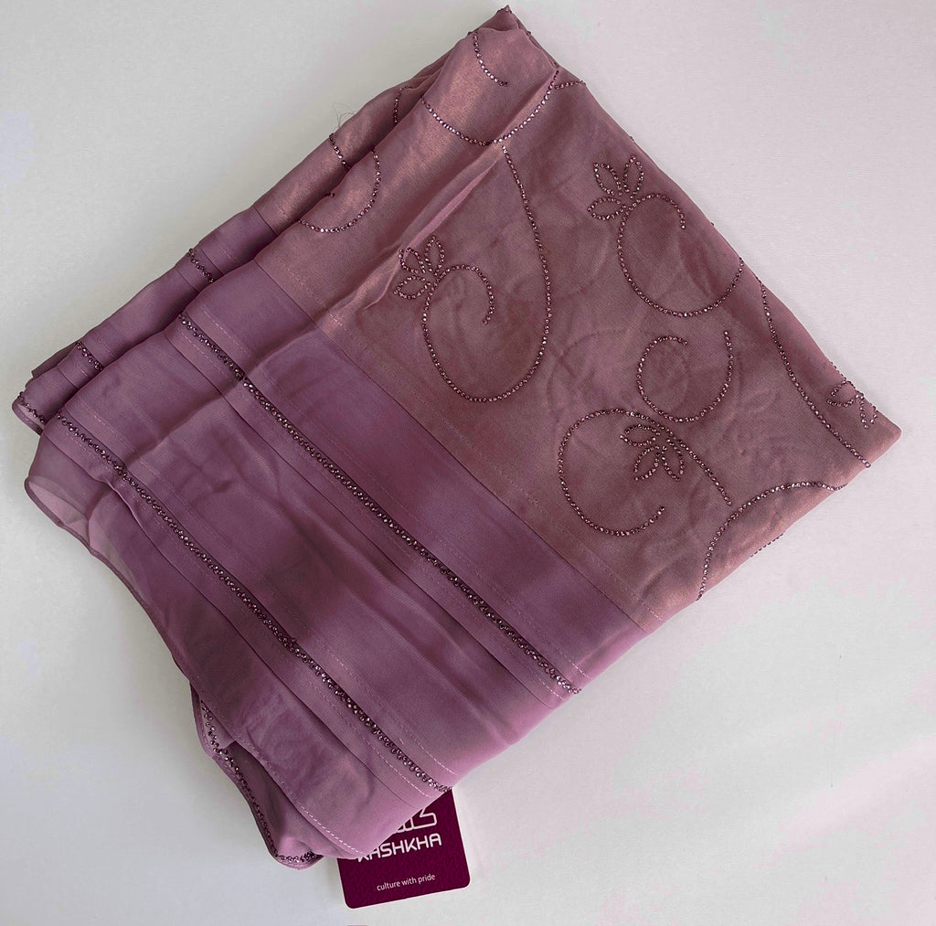 Khashkha Shimmering Swirls Diamante Long Chiffon Hijab